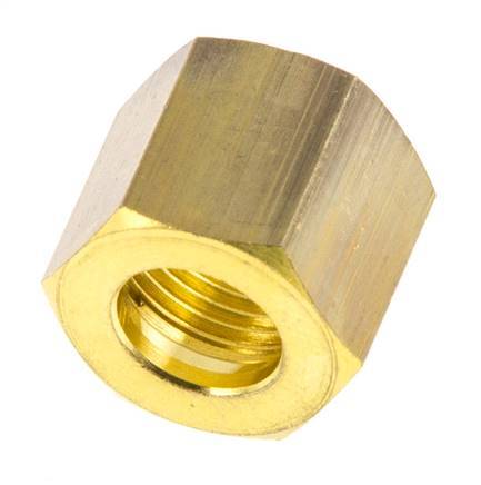 M12x1 x 8mm Brass Union nut for Compression fitting [10 Pieces]