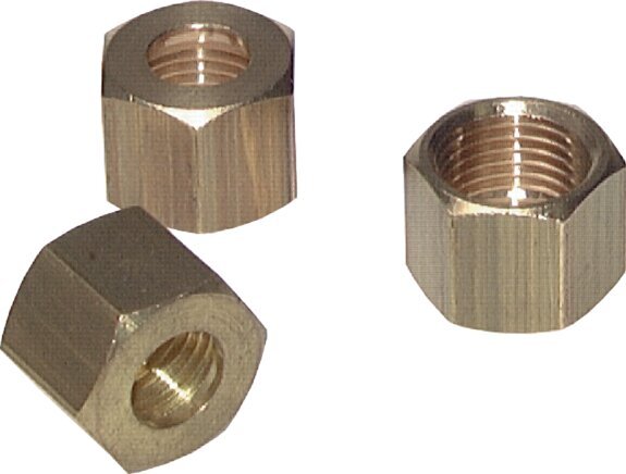 M10x1 x 5mm Brass Union nut for Compression fitting [10 Pieces]