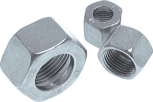 M10x1 x 6LL Zinc plated Steel Union nut for Cutting ring [20 Pieces]