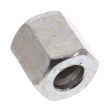 M10x1 x 6LL Zinc plated Steel Union nut for Cutting ring [20 Pieces]