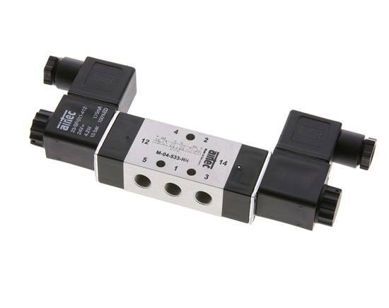 5/3 G1/8'' Middenuitlaat Magneetventiel 230V AC 3-10bar/42-140psi Airtec