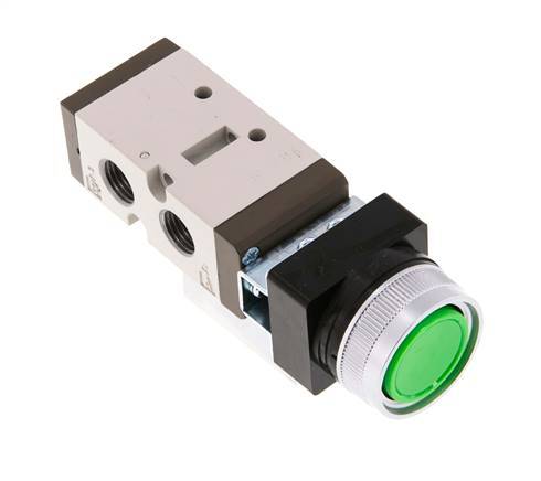 5/2 G1/4'' (G1/8'') Drukknop Ventiel Groen 0-8bar/0-112psi YPC