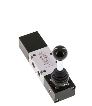 5/3 G1/8 '' Middenuitlaat Handbediend Hefboom Ventiel -0.95-10bar/-13.2-140psi