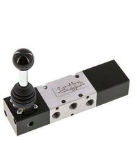 5/3 G1/8 '' Middenuitlaat Handbediend Hefboom Ventiel -0.95-10bar/-13.2-140psi
