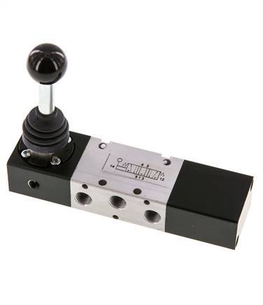 5/3 G1/8 '' Middenuitlaat Handbediend Hefboom Ventiel -0.95-10bar/-13.2-140psi