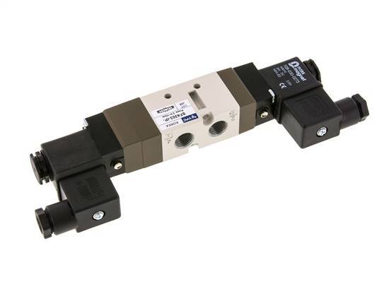 5/3 G1/4 '' (G1/8 '') Midden Gesloten Magneetventiel 12V DC 2-10bar/28-140psi YPC