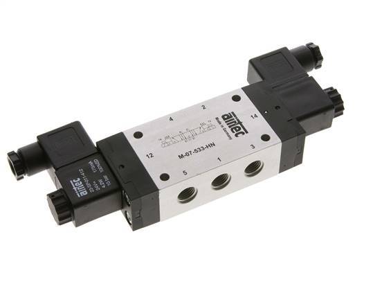 5/3 G1/4'' Middenuitlaat Magneetventiel 24V DC 3-8bar/42-112psi Airtec