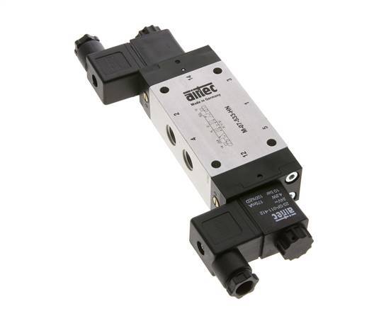 5/3 G1/4'' Middenuitlaat Magneetventiel 24V DC 3-8bar/42-112psi Airtec