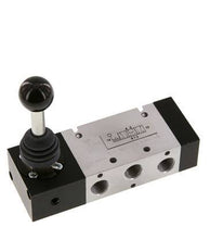 5/3 G1/4 '' Middendruk Handbediend Hefboom Ventiel Detent -0.95-10bar/-13.2-140psi