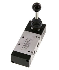 5/3 G1/4 '' Middendruk Handbediend Hefboom Ventiel Detent -0.95-10bar/-13.2-140psi