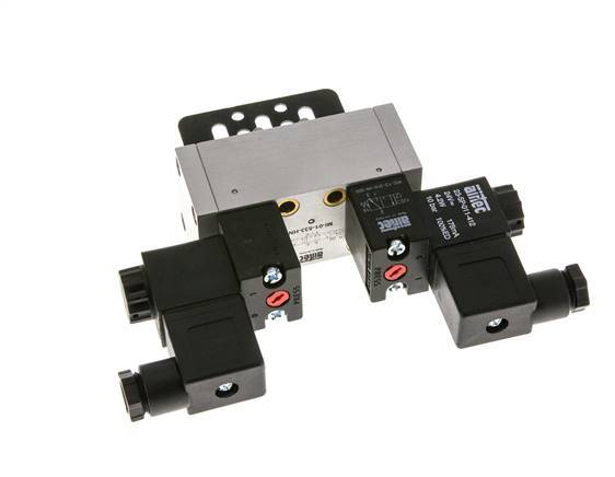 5/3 ISO 5599-1 Middenuitlaat Magneetventiel 24V DC 3-10bar/42-140psi Airtec