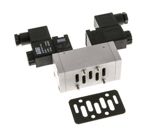 5/3 ISO 5599-1 Middenuitlaat Magneetventiel 24V DC 3-10bar/42-140psi Airtec