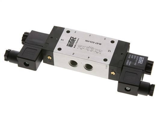 5/3 G1/4 '' Middenuitlaat Magneetventiel 12V DC 3-8bar/42-112psi Airtec