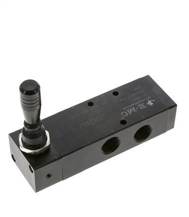 5/3 G1/2 '' Middenuitlaat Handbediend Hefboom Ventiel Detent 0-8bar/0-112psi E.MC