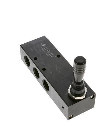 5/3 G1/2 '' Middenuitlaat Handbediend Hefboom Ventiel Detent 0-8bar/0-112psi E.MC