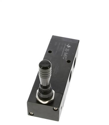 5/3 G1/2 '' Middenuitlaat Handbediend Hefboom Ventiel Detent 0-8bar/0-112psi E.MC