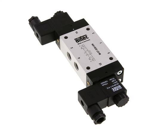 5/3 G1/4'' Midden Gesloten Magneetventiel 12V DC 3-8bar/42-112psi Airtec