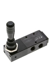 5/3 G1/4'' (G1/8'') Middendruk Handbediende Hefboom Ventiel Detent 0-8bar/0-112psi E.MC