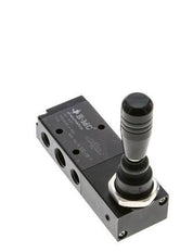 5/3 G1/4'' (G1/8'') Middendruk Handbediende Hefboom Ventiel Detent 0-8bar/0-112psi E.MC