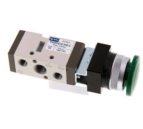 5/2 G1/4 '' (G1/8 '') Handbediend Ventiel Groen 0-8bar/0-112psi YPC