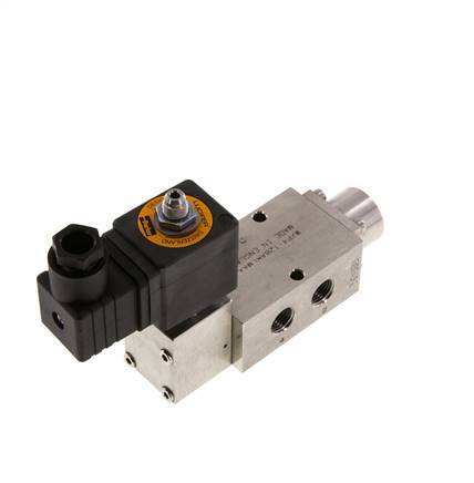5/2 G1/4'' (G1/8'') Magneetventiel RVS 24V DC 3-12bar/42-168psi