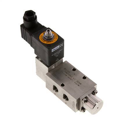 5/2 G1/4'' (G1/8'') Magneetventiel RVS 24V DC 3-12bar/42-168psi