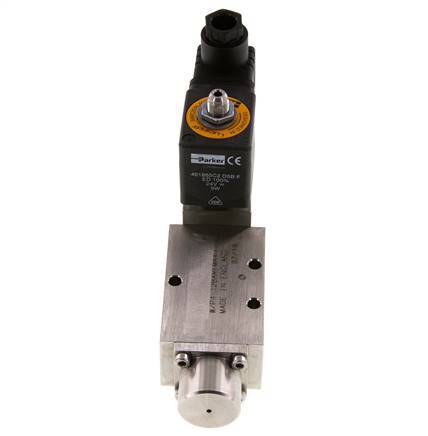 5/2 G1/4'' (G1/8'') Magneetventiel RVS 24V DC 3-12bar/42-168psi