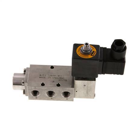 5/2 G1/4'' (G1/8'') Magneetventiel RVS 24V DC 3-12bar/42-168psi