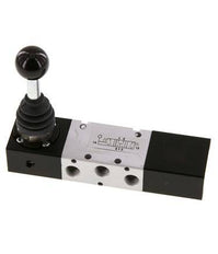 5/3 G1/8 '' Middendruk Handbediend Hefboom Ventiel -0.95-10bar/-13.2-140psi