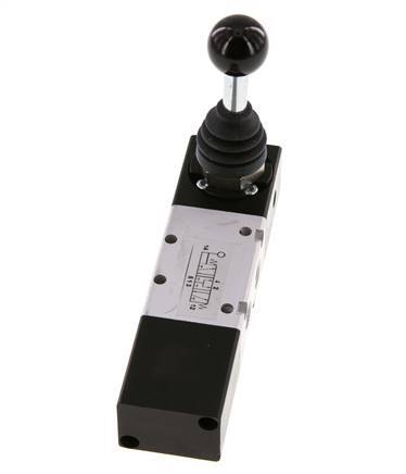 5/3 G1/8 '' Middendruk Handbediend Hefboom Ventiel -0.95-10bar/-13.2-140psi