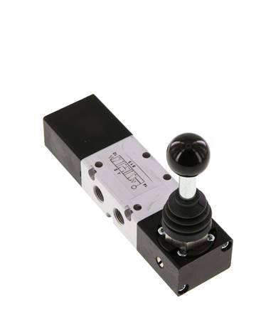 5/3 G1/8 '' Middendruk Handbediend Hefboom Ventiel -0.95-10bar/-13.2-140psi