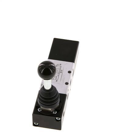 5/3 G1/8 '' Middendruk Handbediend Hefboom Ventiel -0.95-10bar/-13.2-140psi