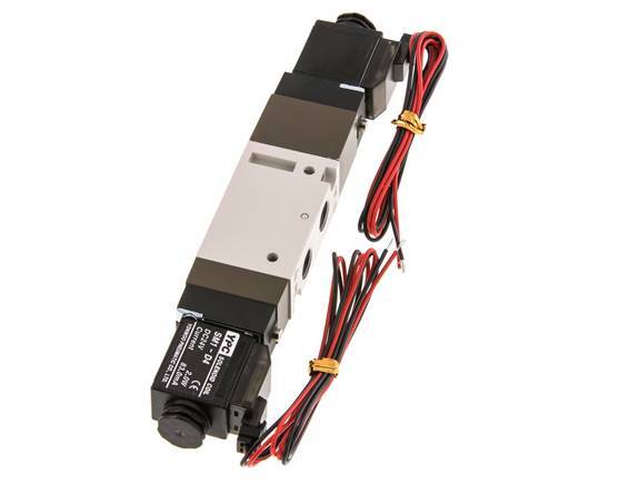 5/3 G1/8'' Middendruk Magneetventiel 24V DC 2-10bar/28-140psi 2-pins Plug YPC