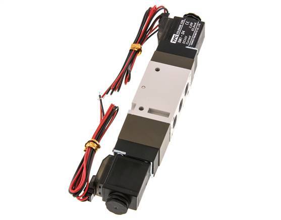 5/3 G1/8'' Middendruk Magneetventiel 24V DC 2-10bar/28-140psi 2-pins Plug YPC