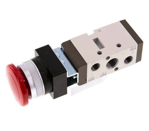 5/2 G1/4 '' (G1/8 '') Handbediend Ventiel Rood 0-8bar/0-112psi YPC