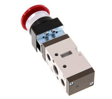 5/2 G1/4'' (G1/8'') Palm Button Valve Red 0-8bar/0-112psi YPC