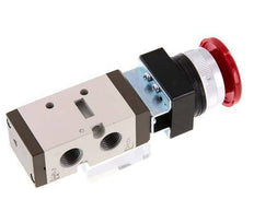 5/2 G1/4 '' (G1/8 '') Handbediend Ventiel Rood 0-8bar/0-112psi YPC