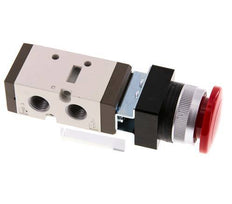 5/2 G1/4 '' (G1/8 '') Handbediend Ventiel Rood 0-8bar/0-112psi YPC