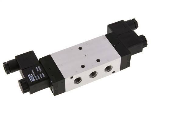5/3 G1/4 '' Middenuitlaat Magneetventiel 12V DC 3-10bar/42-140psi Airtec