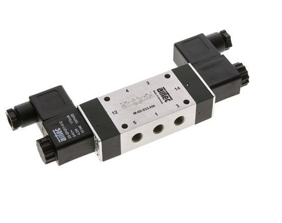 5/3 G1/8'' Exhaust Center Solenoid Valve 12V DC 3-8bar/42-112psi Airtec