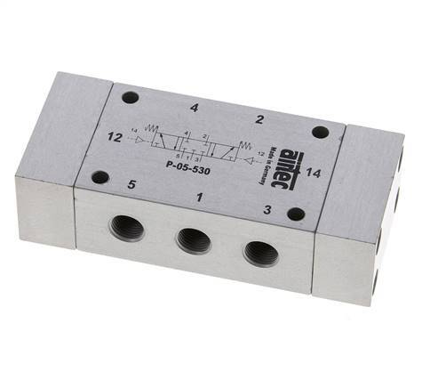 5/3 G1/8'' Midden Gesloten Luchtgestuurd Ventiel 0-8bar/0-112psi Airtec