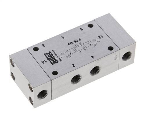 5/3 G1/8'' Midden Gesloten Luchtgestuurd Ventiel 0-8bar/0-112psi Airtec