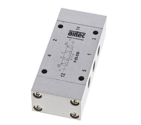 5/3 G1/8'' Midden Gesloten Luchtgestuurd Ventiel 0-8bar/0-112psi Airtec
