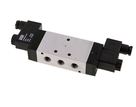 5/3 G1/4'' Pressure Center Solenoid Valve 115V AC 3-10bar/42-140psi Airtec