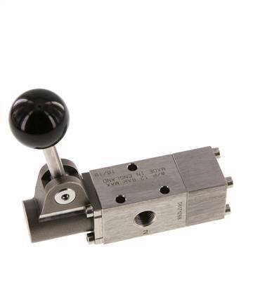 3/2 G1/4'' Handbediend Ventiel RVS Detent -0.95-12bar/-13.2-168psi