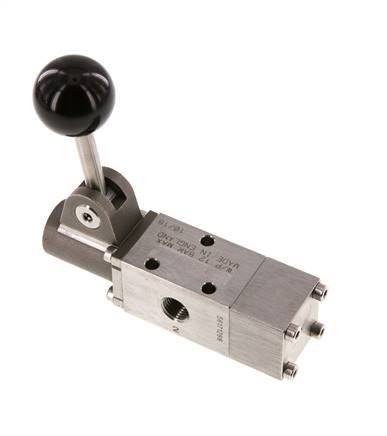 3/2 G1/4'' Handbediend Ventiel RVS Detent -0.95-12bar/-13.2-168psi