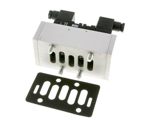 5/3 ISO 5599-3 Middenuitlaat Magneetventiel 24V DC 3-10bar/42-140psi Airtec