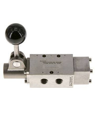 5/2 G1/4'' Handbediend Hefboom Ventiel RVS Detent -0.95-12bar/-13.2-168psi