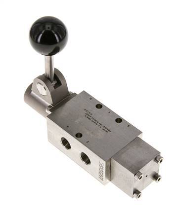 5/2 G1/4'' Handbediend Hefboom Ventiel RVS Detent -0.95-12bar/-13.2-168psi