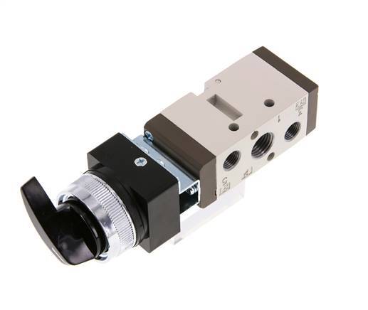 5/2 G1/4 '' (G1/8 '') Draaischakelaar Ventiel Zwart 0-8bar/0-112psi YPC